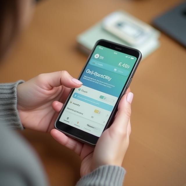 Person using budgeting app on smartphone